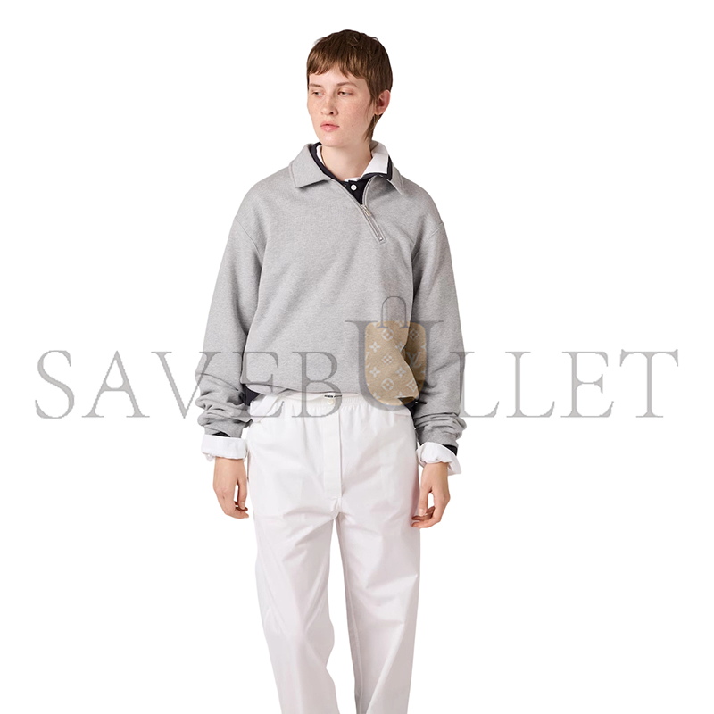 MIU MIU ZIPPERED COTTON FLEECE JACKET MJLA04